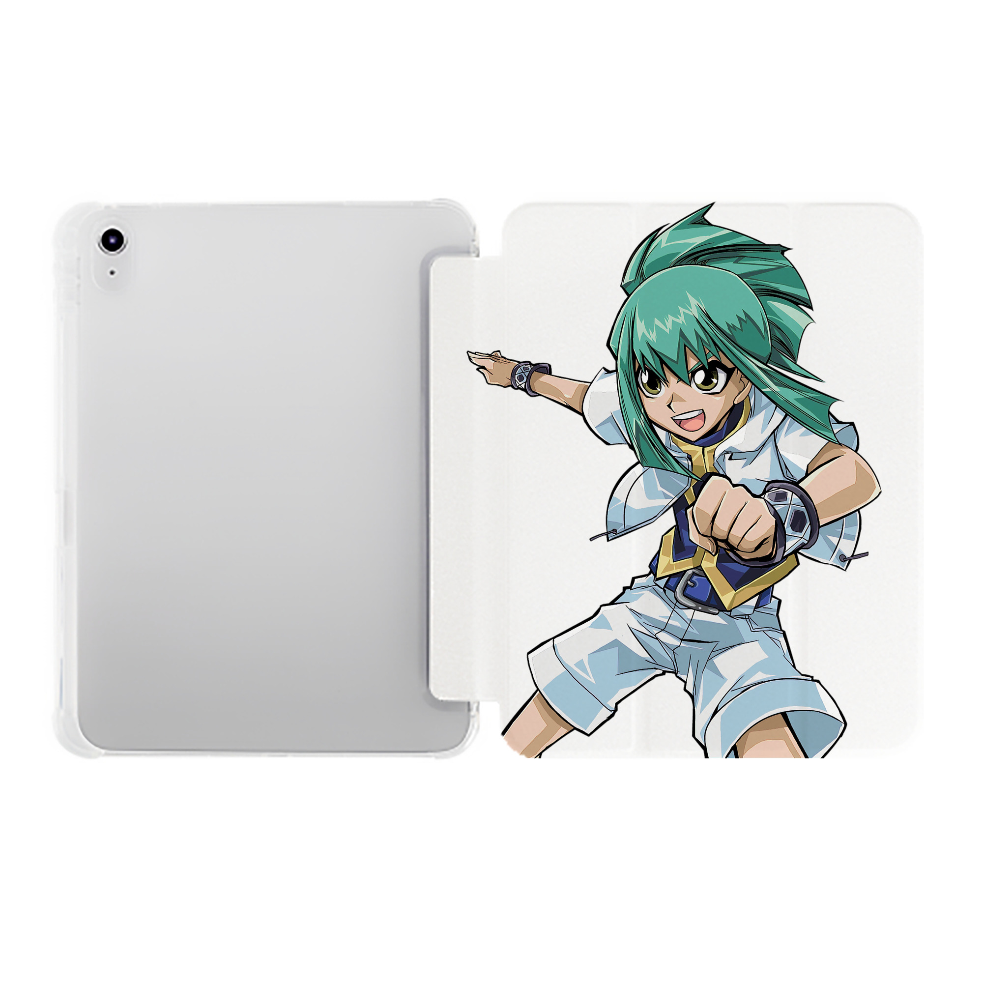 （画像用） 遊☆戯☆王 Yu-Gi-Oh! IPad ケース ペン収納付き 三つ折りスタンド PUレザー×シリコン 対応機種9.5/10.5/10.9インチ